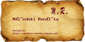 Mándoki Renáta névjegykártya